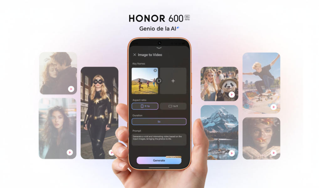 HONOR 600 Series llega a Perú con inteligencia artificial para convertir fotos en videos